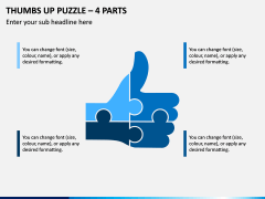 Thumbs Up Puzzle – 4 Parts PPT Slide 1