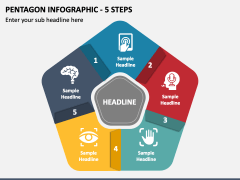 Pentagon Infographic - 5 Steps PPT Slide 1