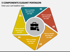 5 Components Elegant Pentagon PPT Slide 1