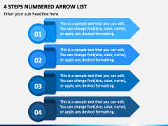 4 Steps Numbered Arrow List PPT Slide 2