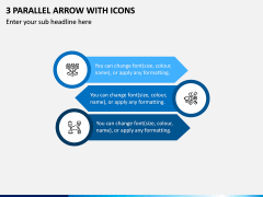 3 Parallel Arrow with Icons PPT Slide 1