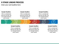 6 Stage Linear Process PPT Slide 2