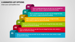 6 Animated List Options PPT Slide 1