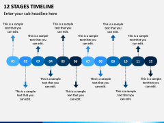 12 Stages Timeline PPT Slide 1