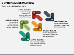 5 Options Modern Arrow PPT Slide 2