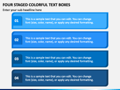 Four Staged Colorful Text Boxes PPT Slide 2