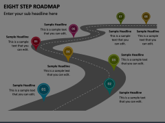Eight Step Roadmap PowerPoint Template - PPT Slides