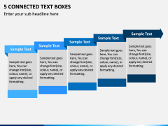 5 Connected Text Boxes PPT Slide 1