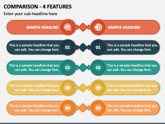 Comparison - 4 Features PPT Slide 1