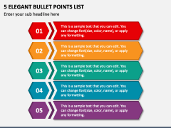 5 Elegant Bullet Points List PPT Slide 1