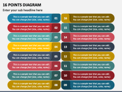 16 Points Diagram PPT Slide 2