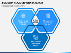 3 Modern Hexagon Venn Diagram PPT Slide 2