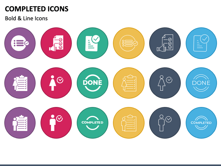 Completed Icons PPT Slide 1