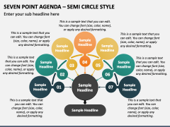 Seven Point Agenda - Semi Circle Style PPT Slide 2