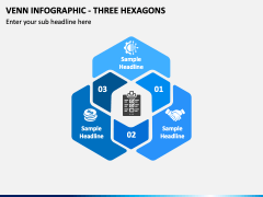 Venn Infographic - Three Hexagons PPT Slide 2