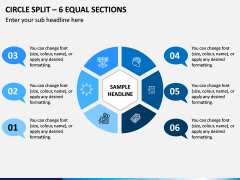 Circle Split – 6 Equal Sections PPT Slide 1