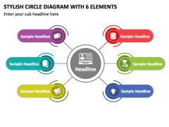 Stylish Circle Diagram with 6 Elements PPT Slide 2