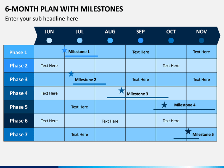 6 Month Plan With Milestones PowerPoint Template | SketchBubble