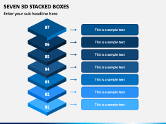 Seven 3D Stacked Boxes PPT Slide 1