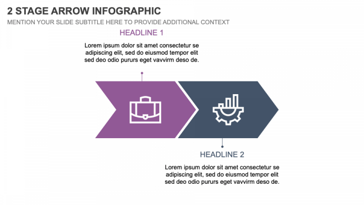 2 Stage Arrow Infographic PPT Slide 1