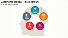 Animated Process Flow - 5 Circle Elements PPT Slide 1