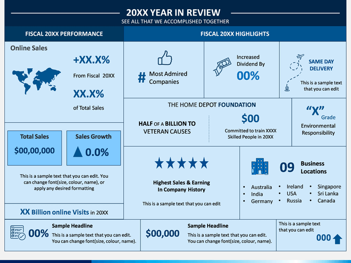 Year in Review PowerPoint Template SketchBubble