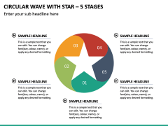 Circular Wave with Star – 5 Stages PPT Slide 2