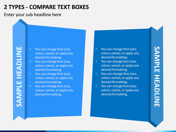 2 Types - Compare Text Boxes PPT Slide 1