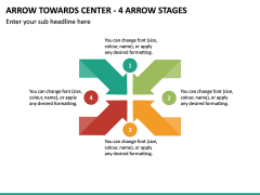 Arrow Towards Center - 4 Arrow Stages PPT Slide 2