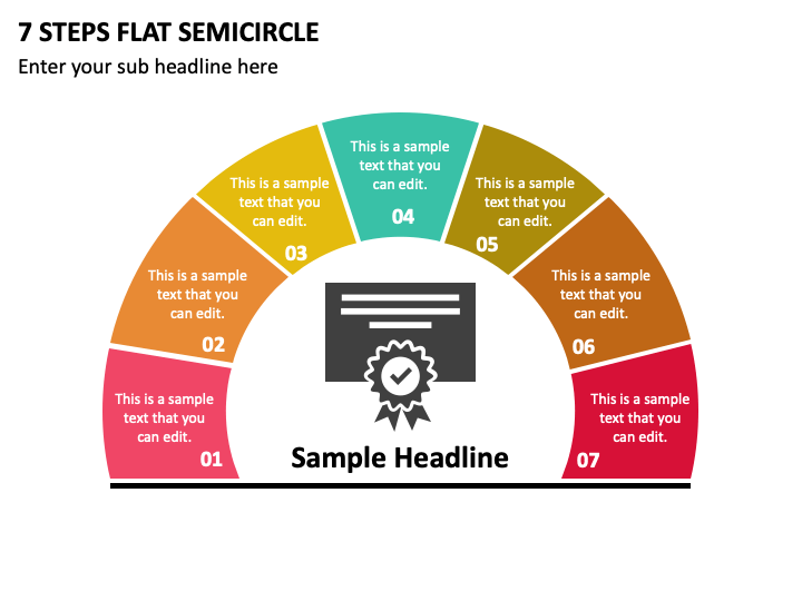 7 Steps Flat Semicircle PPT Slide 1