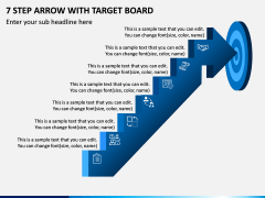 7 Step Arrow With Target Board PPT Slide 1