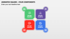 Animated Square - Four Components PPT Slide 1
