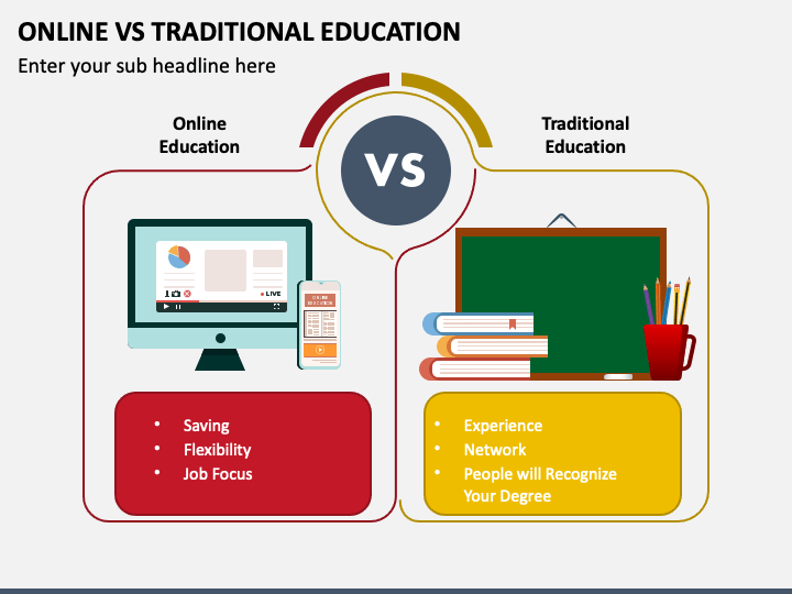 Online Vs Traditional Education PPT Slide 1