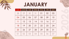 2026 Calendar - Aesthetic Style PPT Slide 2