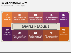 10 Step Process Flow PPT Slide 1