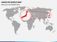 Japan on World Map PPT Slide 1