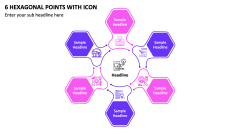 6 Hexagonal Points with Icon PPT Slide 1