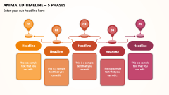 Animated Timeline - 5 Phases PPT Slide 1