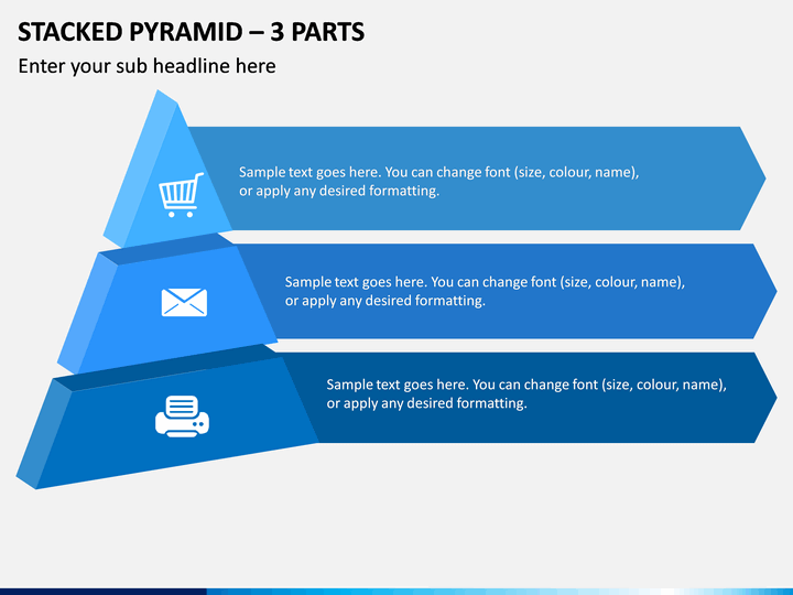 Stacked Pyramid - 3 Parts PPT Slide 1