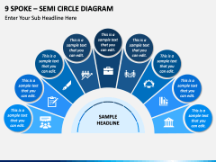 9 Spoke - Semi Circle Diagram PPT Slide 1