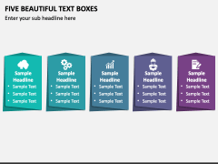 Five Beautiful Text Boxes PPT Slide 1