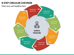 8 Step Circular Chevron PPT Slide 2