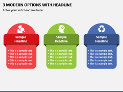 3 Modern Options with Headline PPT Slide 1