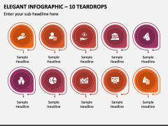 Elegant Infographic - 10 Teardrops PPT Slide 1