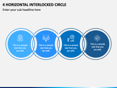 4 Horizontal Interlocked Circle PPT Slide 1