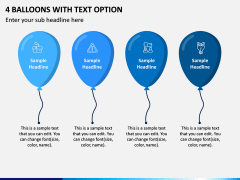 4 Balloons With Text Option PPT Slide 1