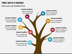 Tree with 9 Nodes for PowerPoint and Google Slides - PPT Slides