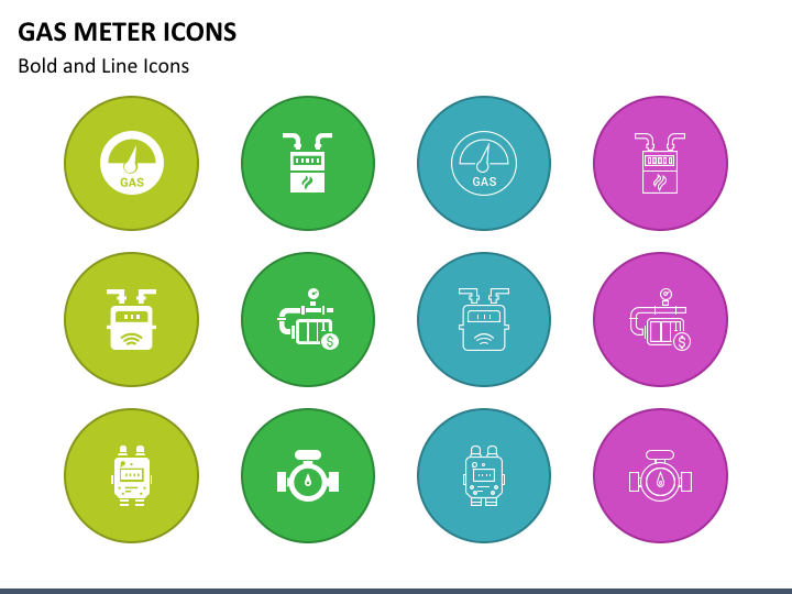 Gas Meter Icons Slide 1