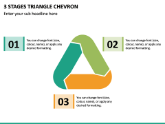 3 Stages Triangle Chevron PPT Slide 2