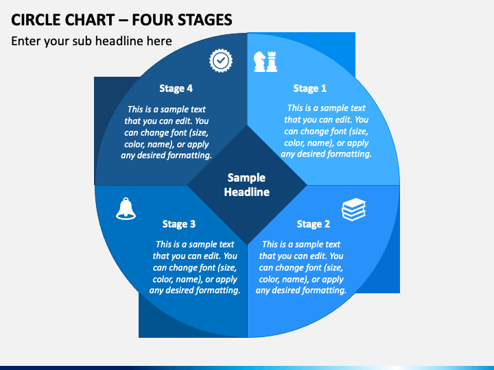Circle Chart - Four Stages PPT Slide 1